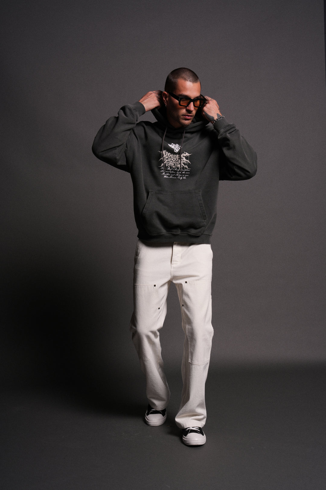Jack Hammer "Grunge" Hoodie in Wolf Gray