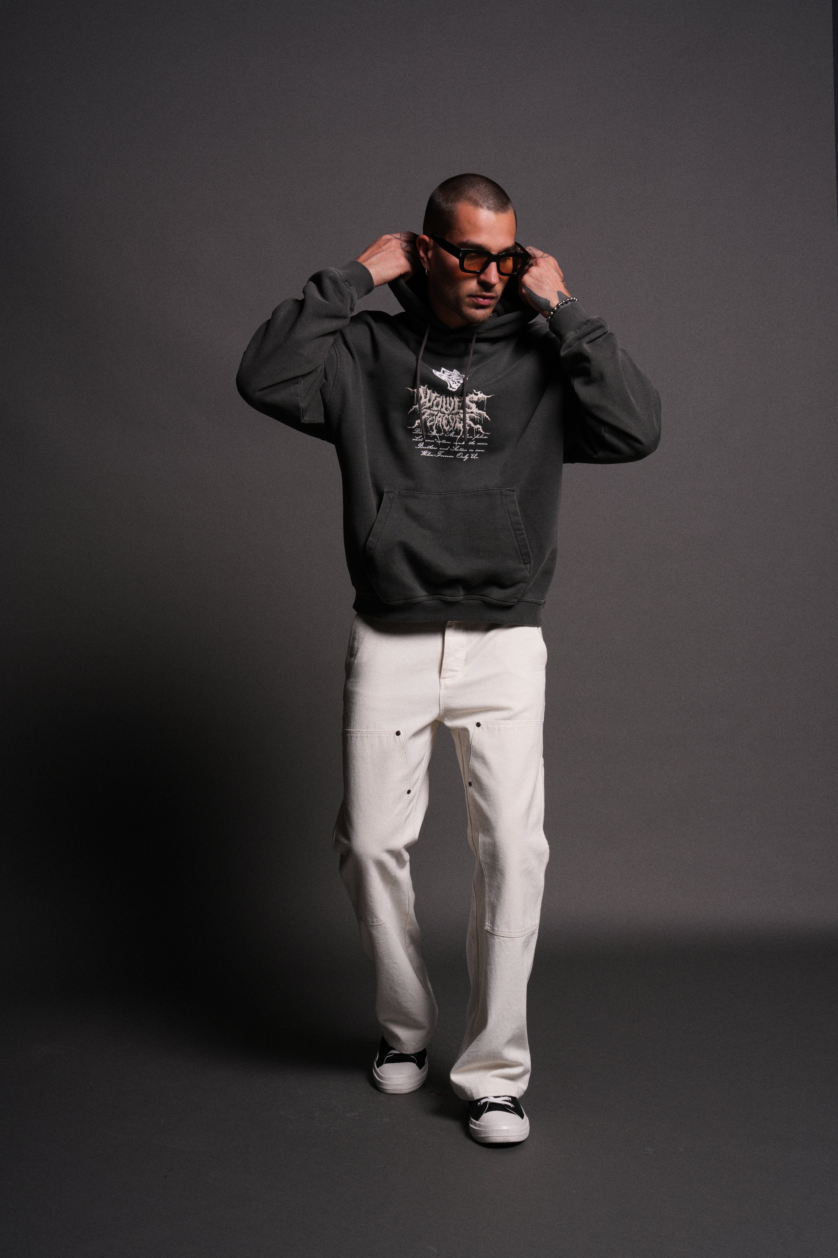 Jack Hammer "Grunge" Hoodie in Wolf Gray