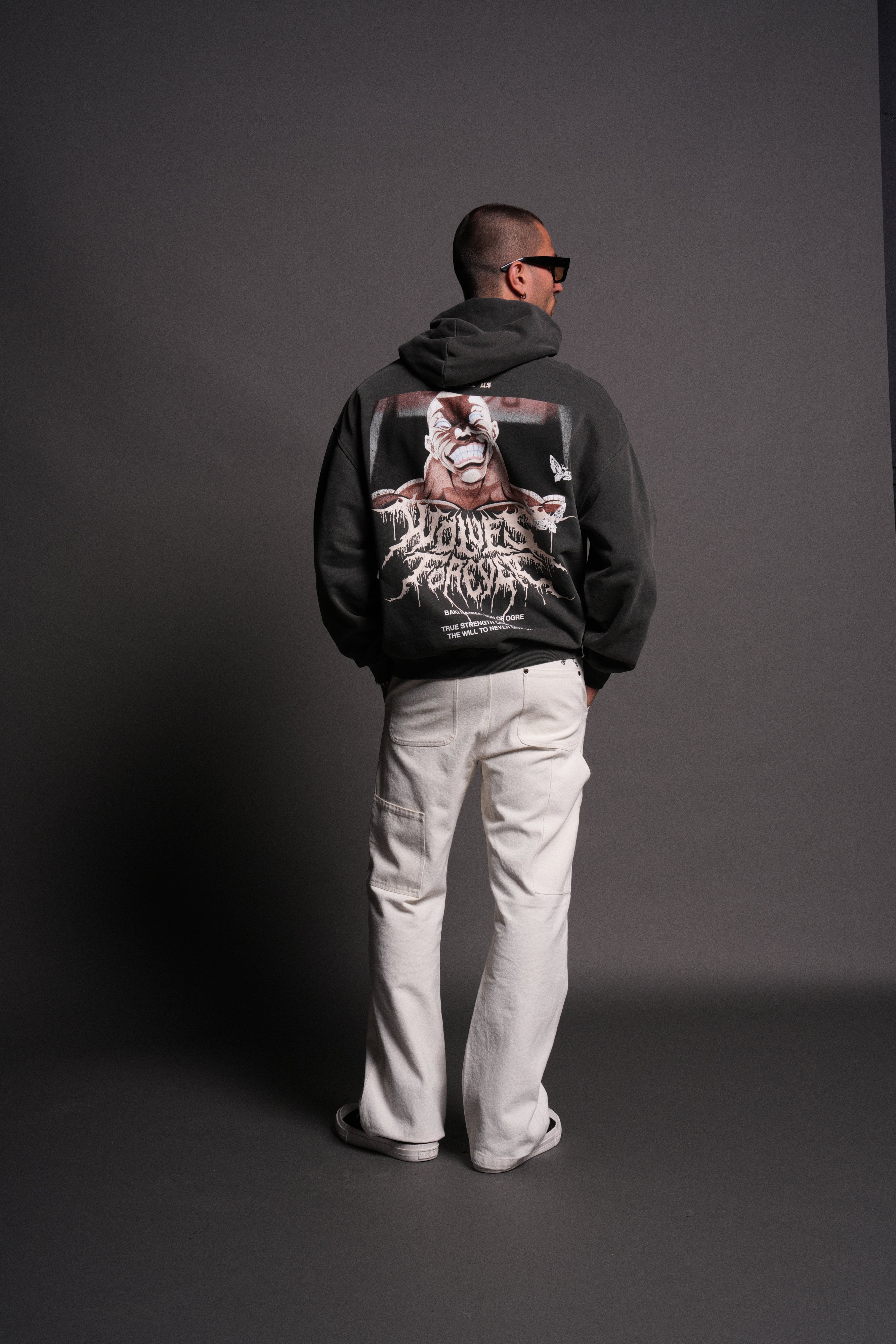 Jack Hammer "Grunge" Hoodie in Wolf Gray