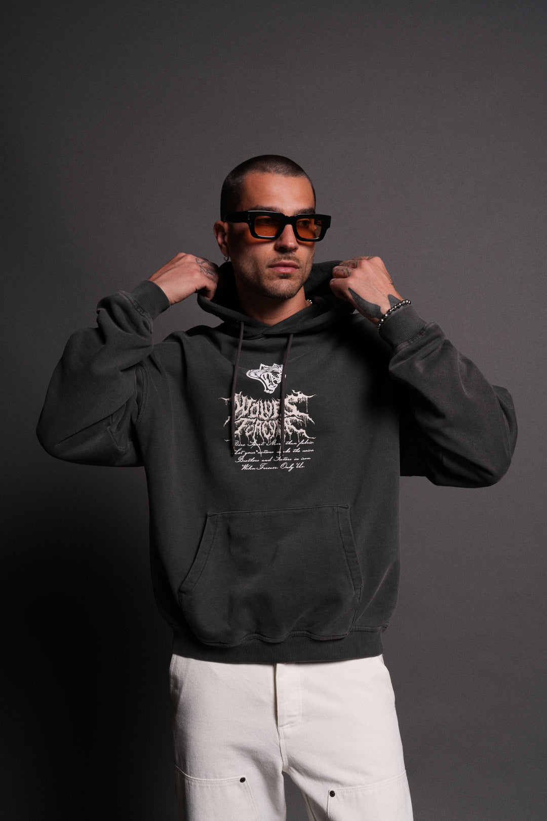 Jack Hammer "Grunge" Hoodie in Wolf Gray