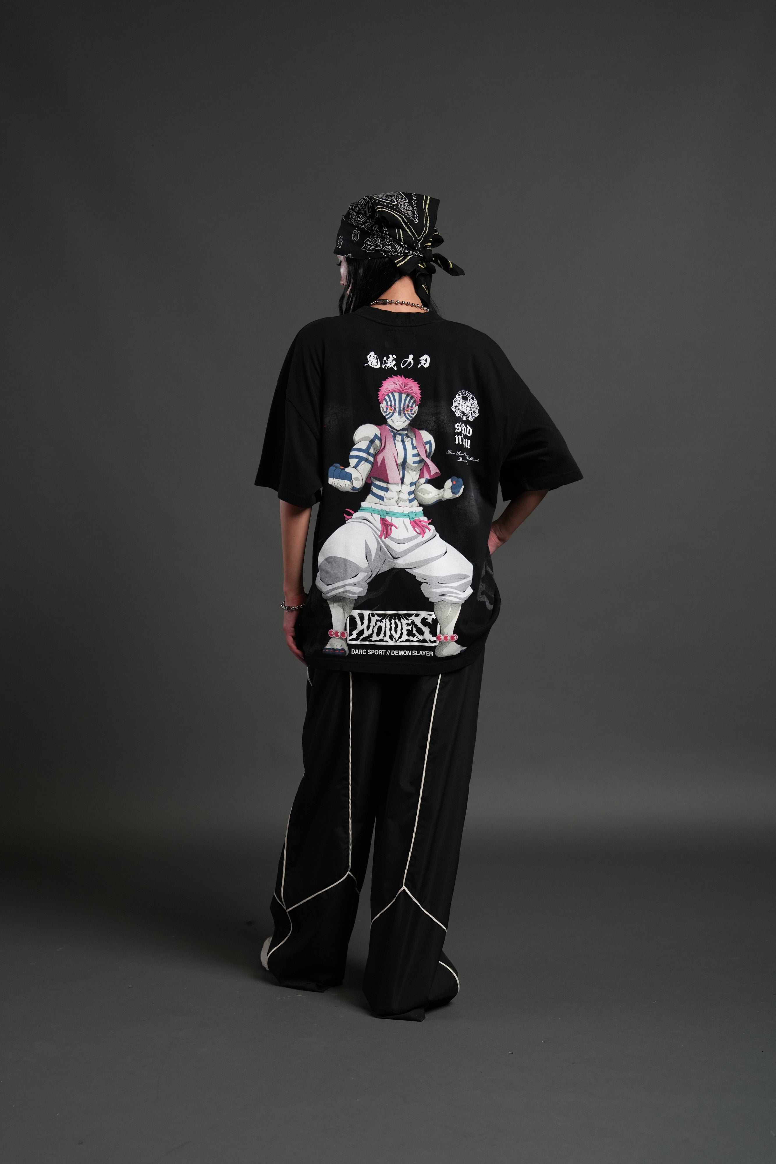 Akaza "Side By Side" Series Premium Oversized Tee in Black