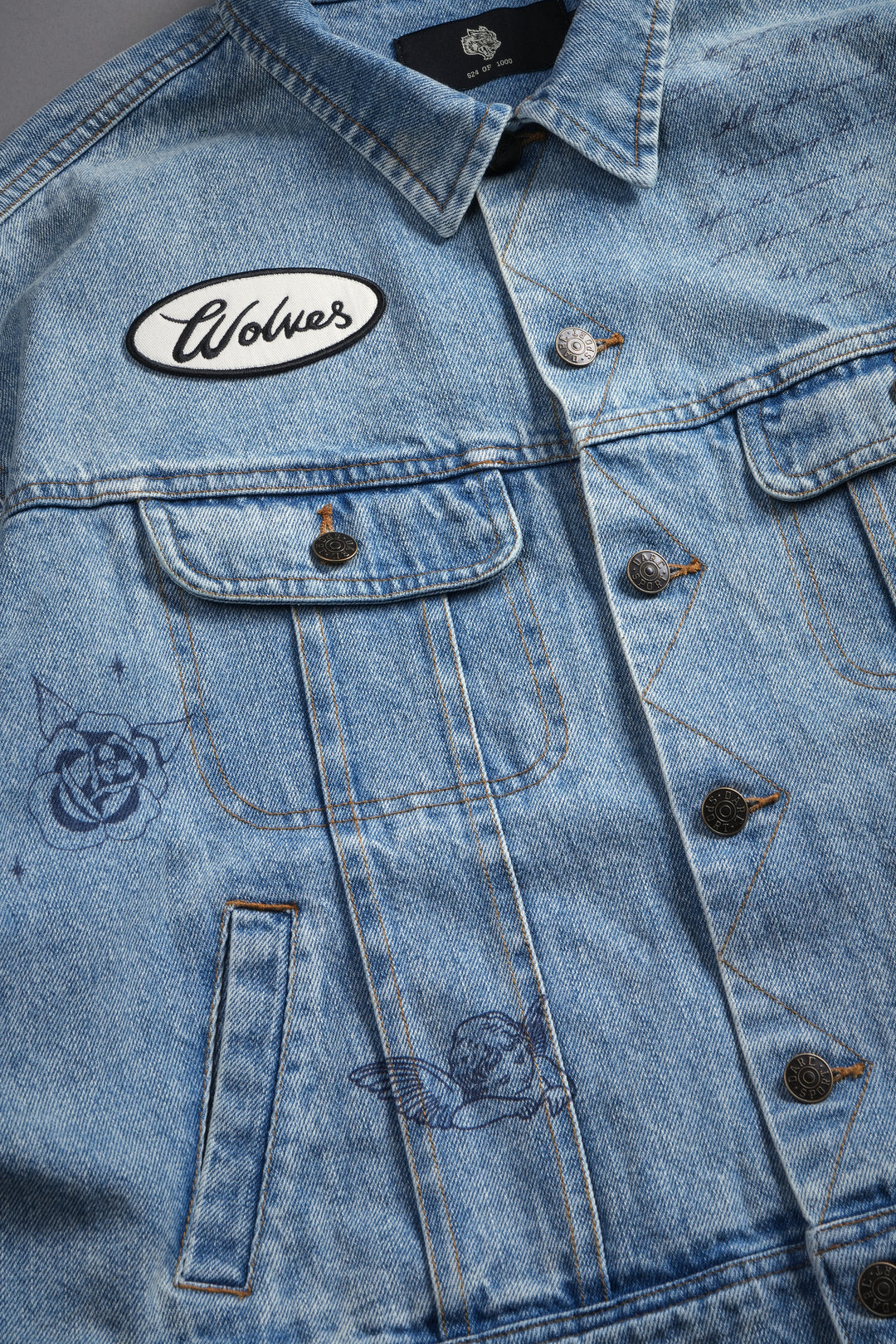 Mickey Flash Cropped American Denim Jacket in Light Wash