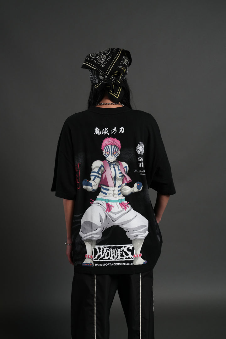 Akaza "Side By Side" Series Premium Oversized Tee in Black