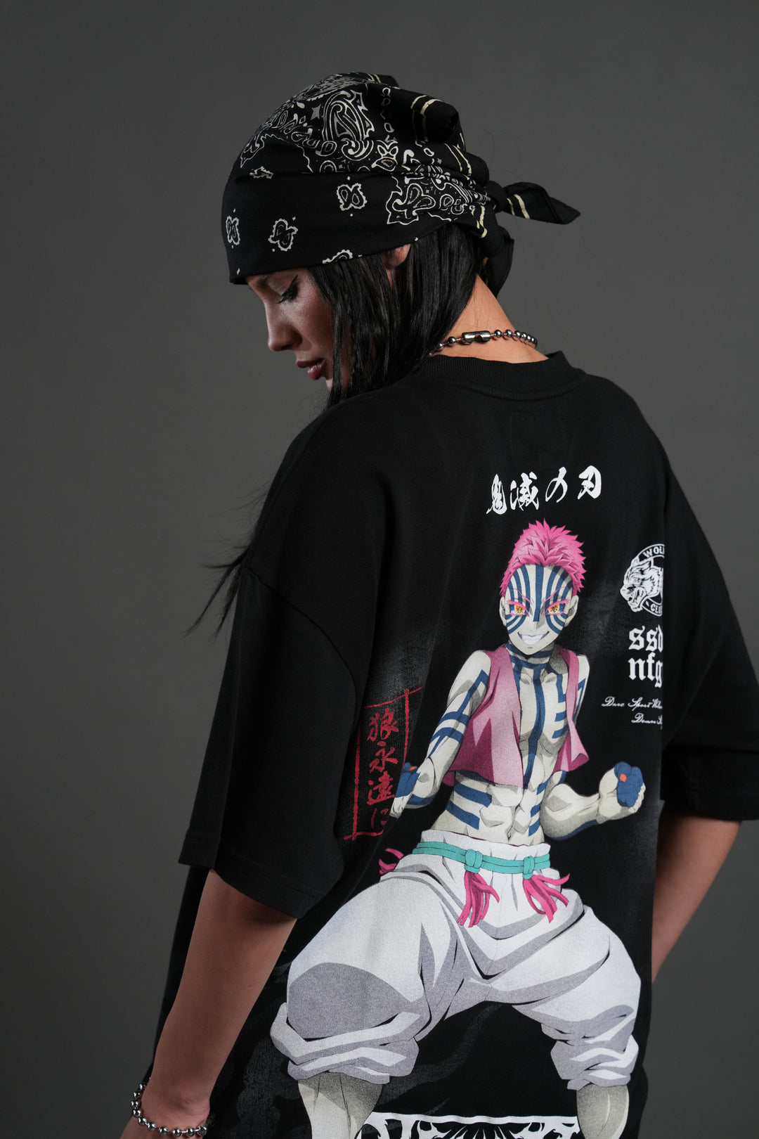 Akaza "Side By Side" Series Premium Oversized Tee in Black