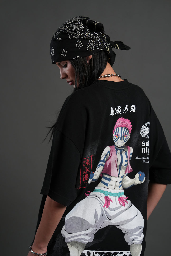 Akaza "Side By Side" Series Premium Oversized Tee in Black