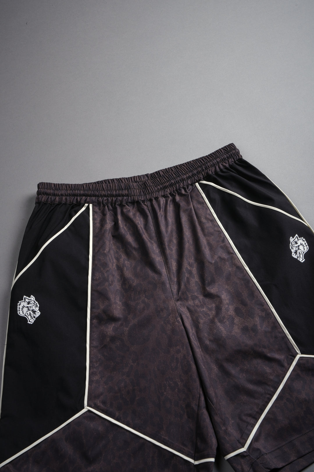 Dual Mens Quinn Track Short in Darc Brown Leopard