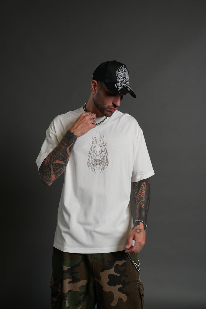 Finite Flame "Premium" Oversized Tee in Cream