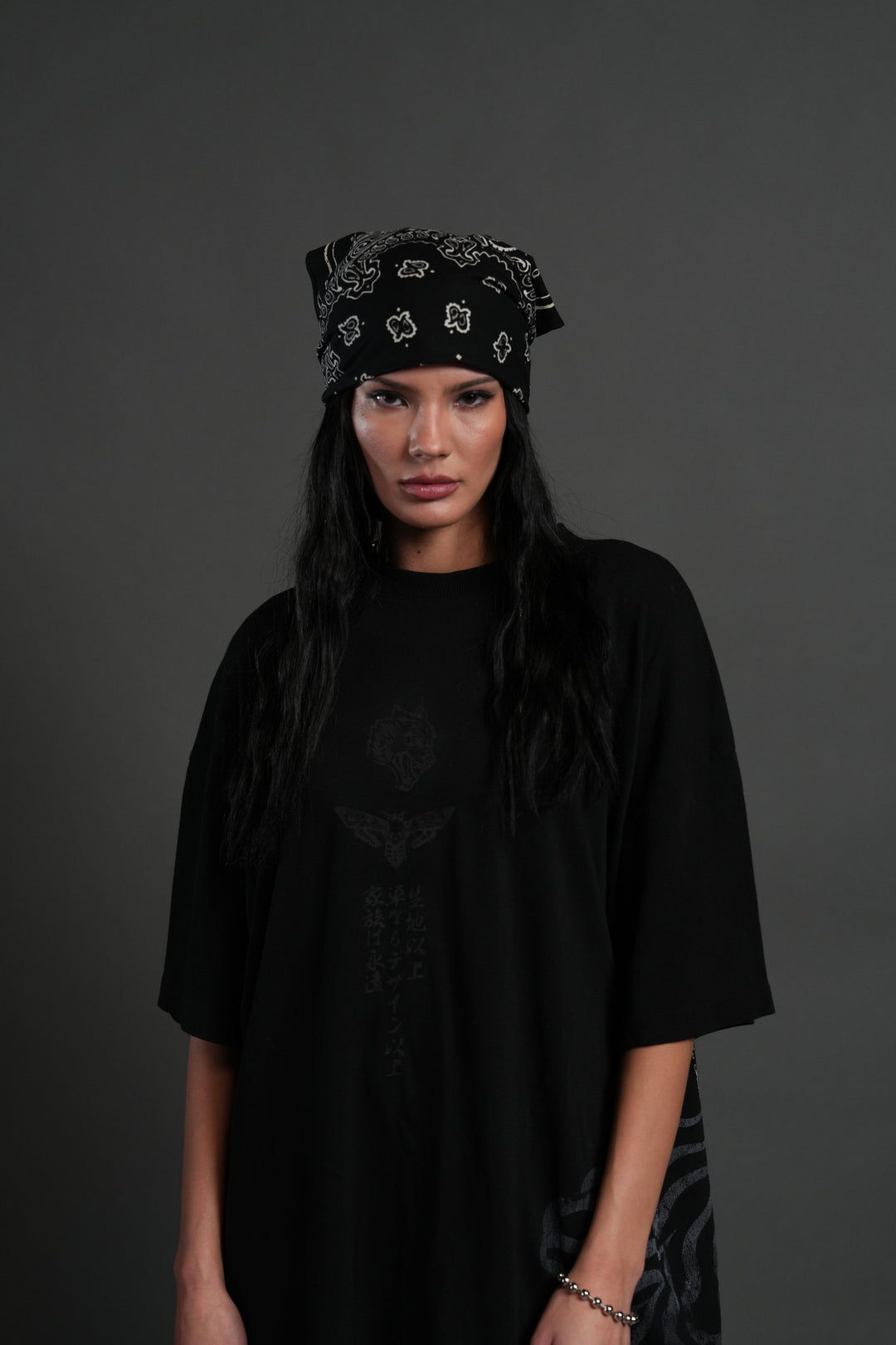 Kokushibo "Side By Side" Series Premium Oversized Tee in Black