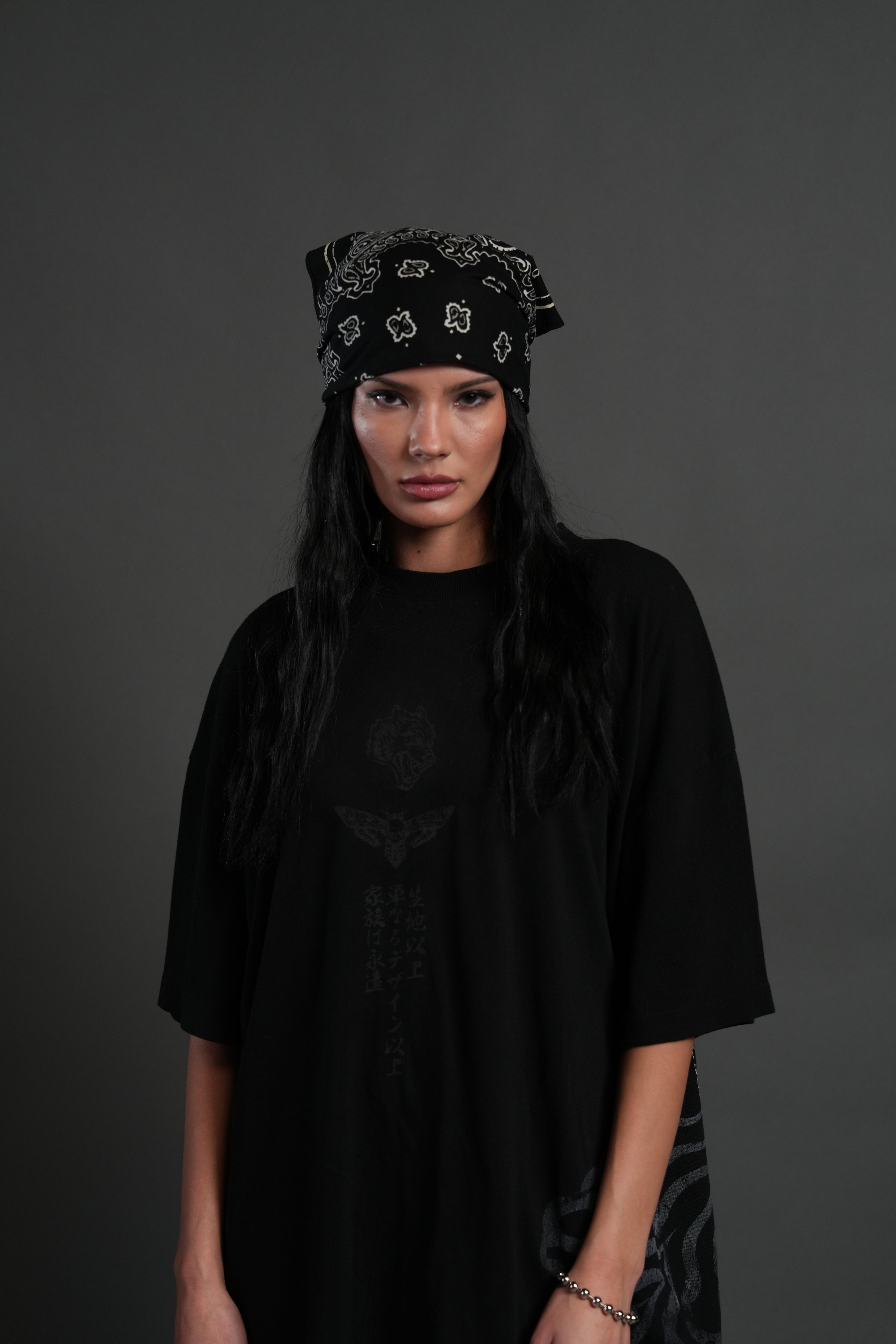 Kokushibo "Side By Side" Series Premium Oversized Tee in Black