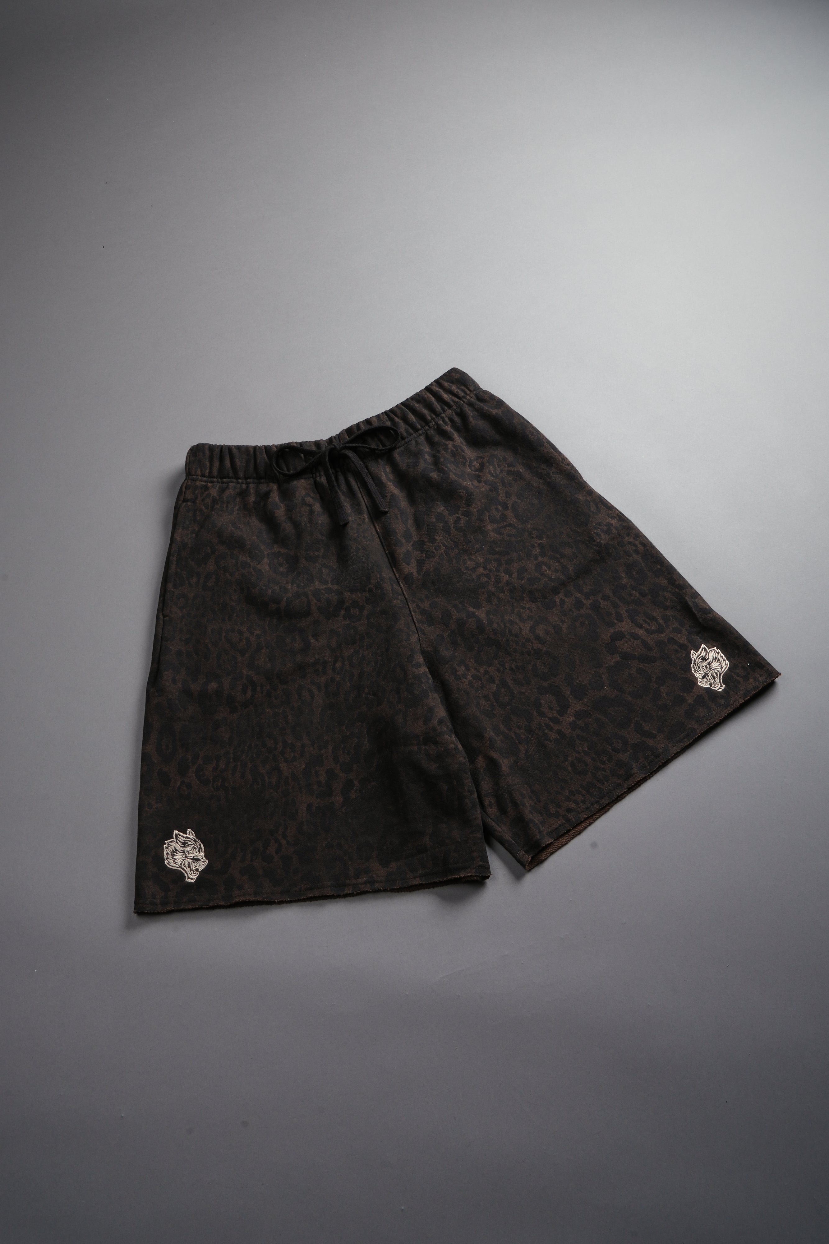 Dual Grunge Oversized Raw Hem Post Lounge Sweat Shorts in Darc