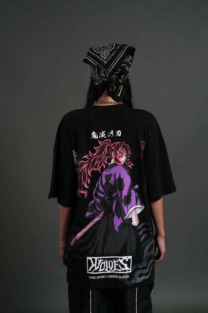 Kokushibo "Side By Side" Series Premium Oversized Tee in Black