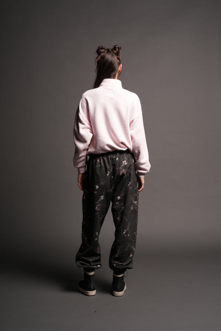 Stud Pyramid She Everson Mockneck Sweater In Blush Pink