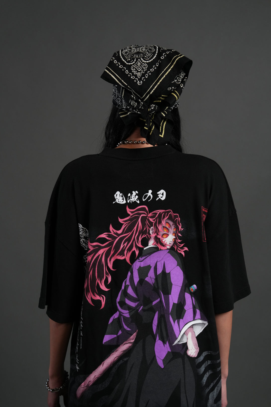 Kokushibo "Side By Side" Series Premium Oversized Tee in Black
