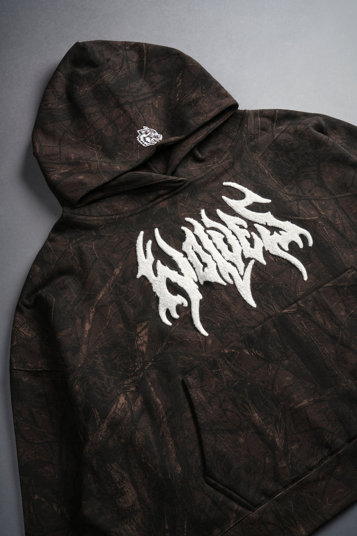 Origin Hesh Grunge "Gage Box Cut" Hoodie in Brown Driftwood Forest Camo