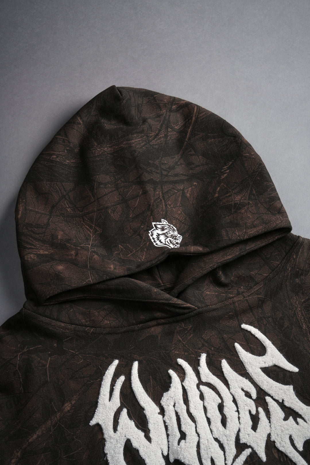 Origin Hesh Grunge "Gage Box Cut" Hoodie in Brown Driftwood Forest Camo