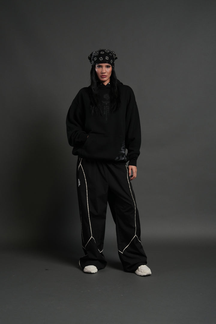 Doma "Side-By-Side" Pierce Hoodie in Black
