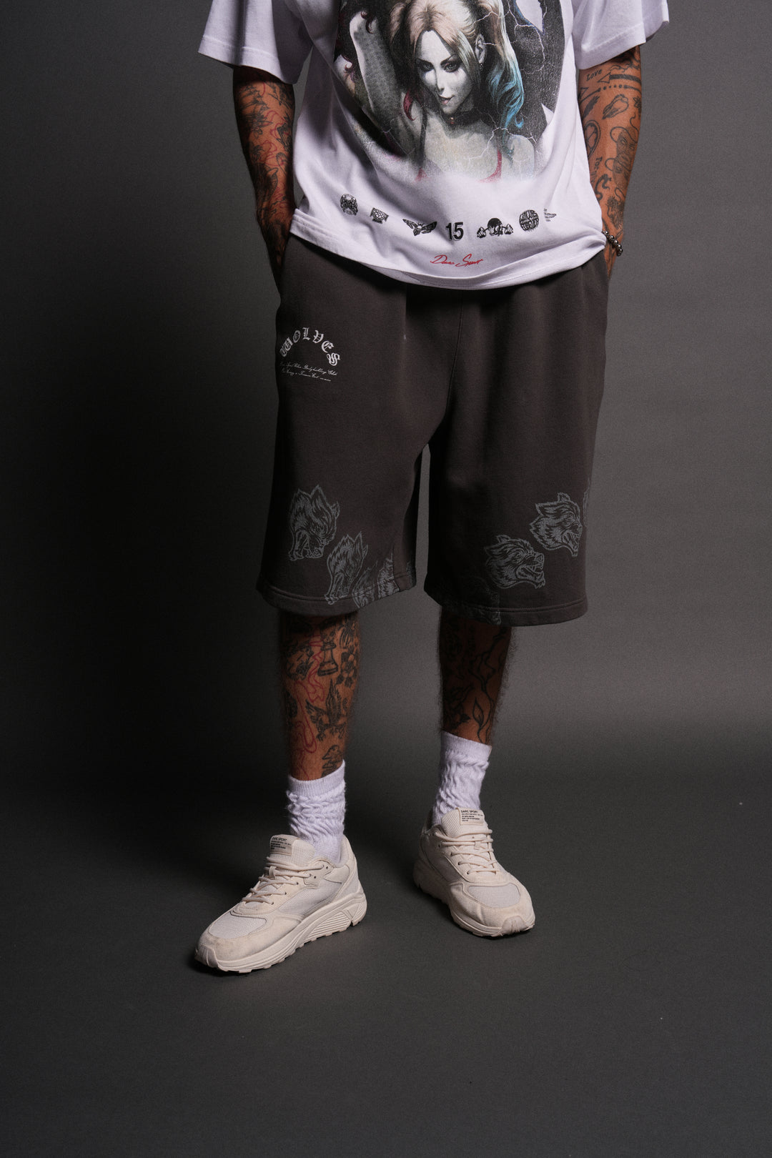 Only Wolves Oversized Osiris Sweat Shorts in Wolf Gray