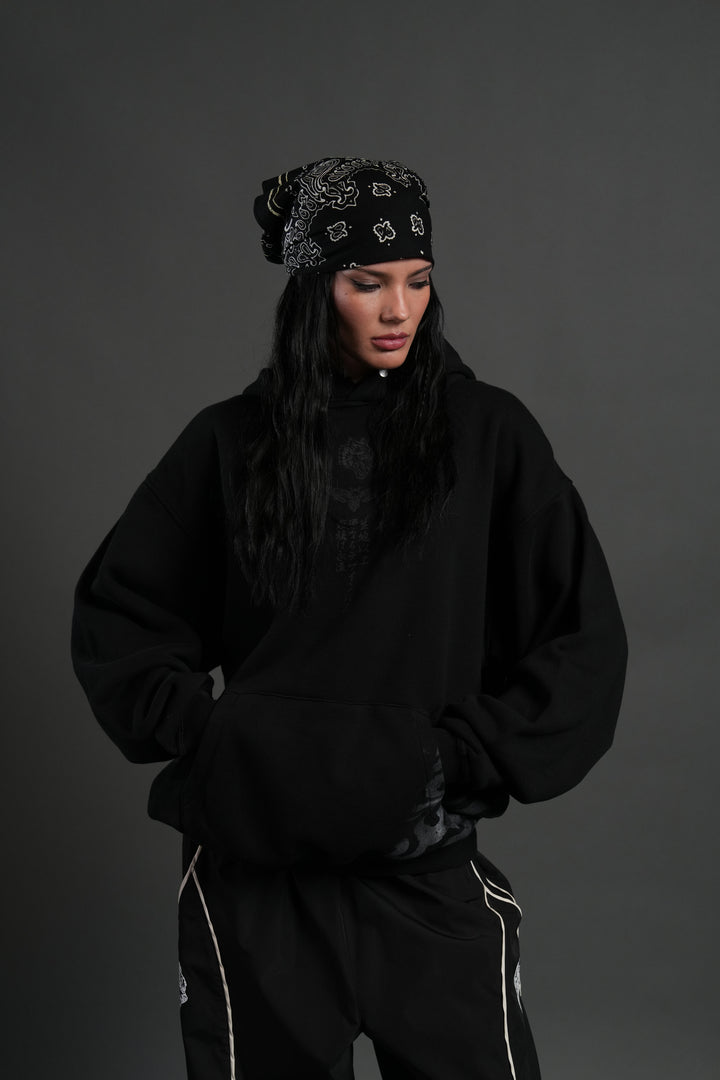 Doma "Side-By-Side" Pierce Hoodie in Black