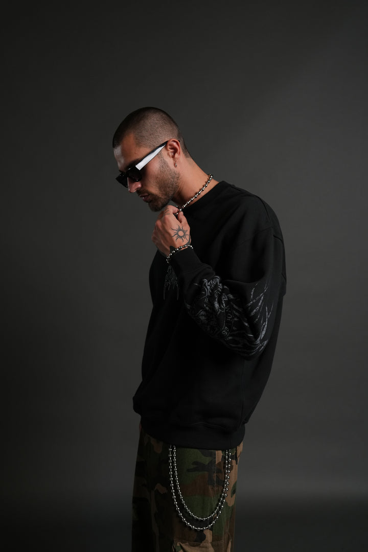 Finite Flame London Crewneck in Black