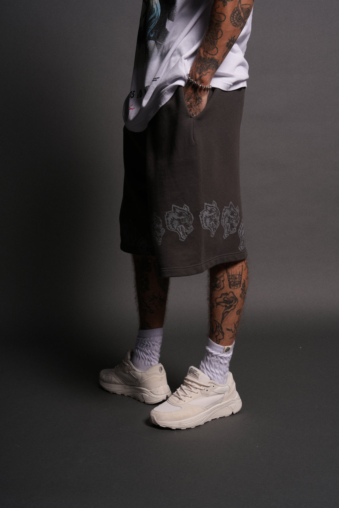Only Wolves Oversized Osiris Sweat Shorts in Wolf Gray