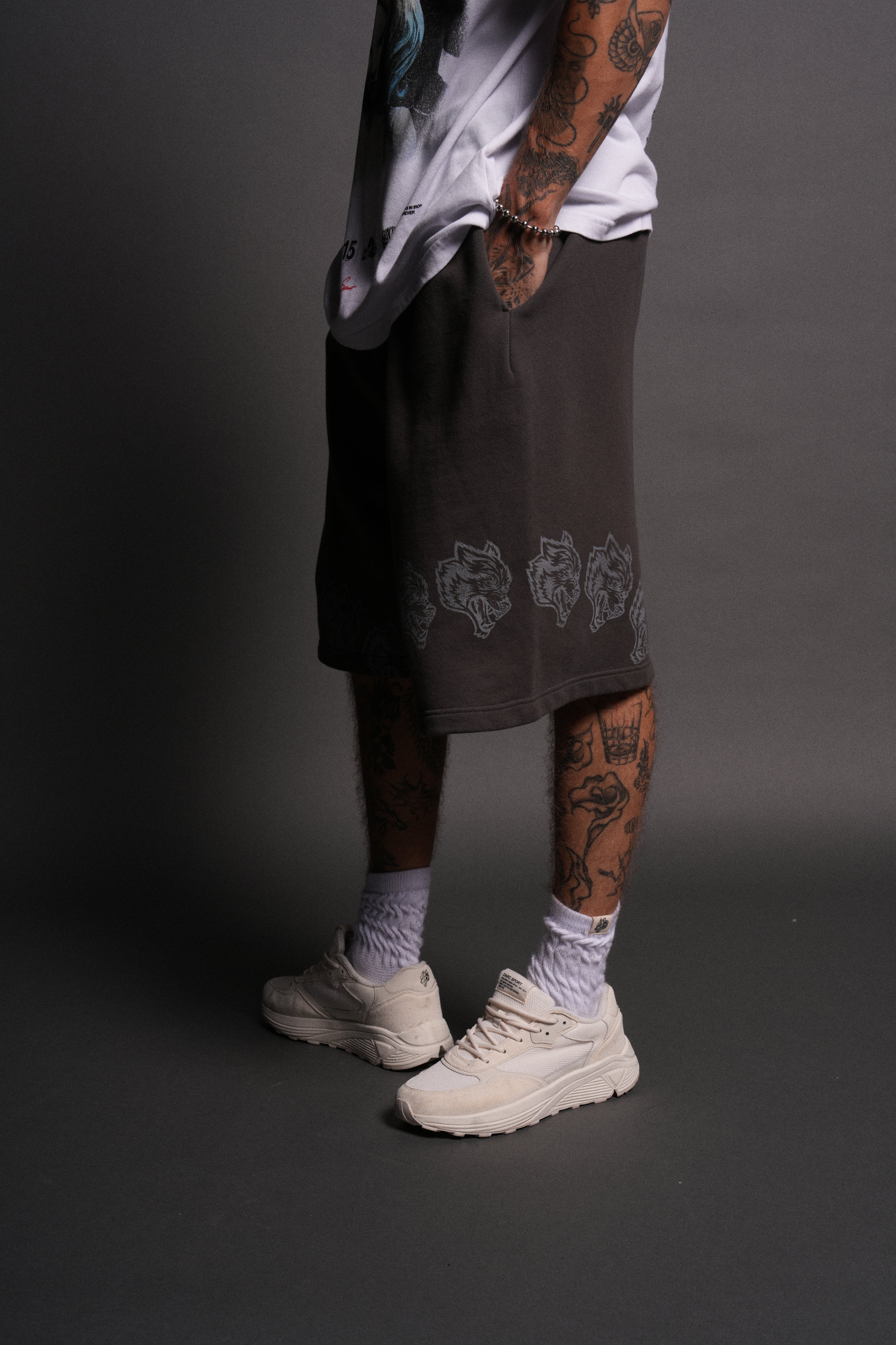 Only Wolves Oversized Osiris Sweat Shorts in Wolf Gray