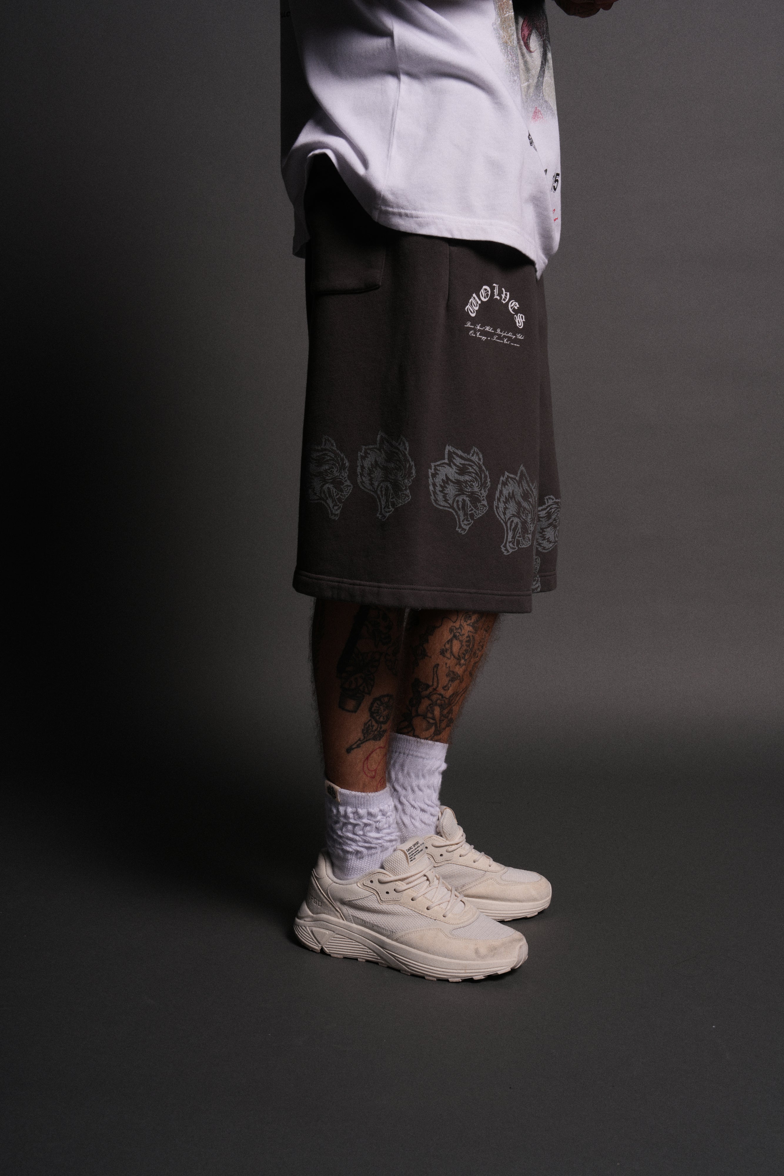 Only Wolves Oversized Osiris Sweat Shorts in Wolf Gray