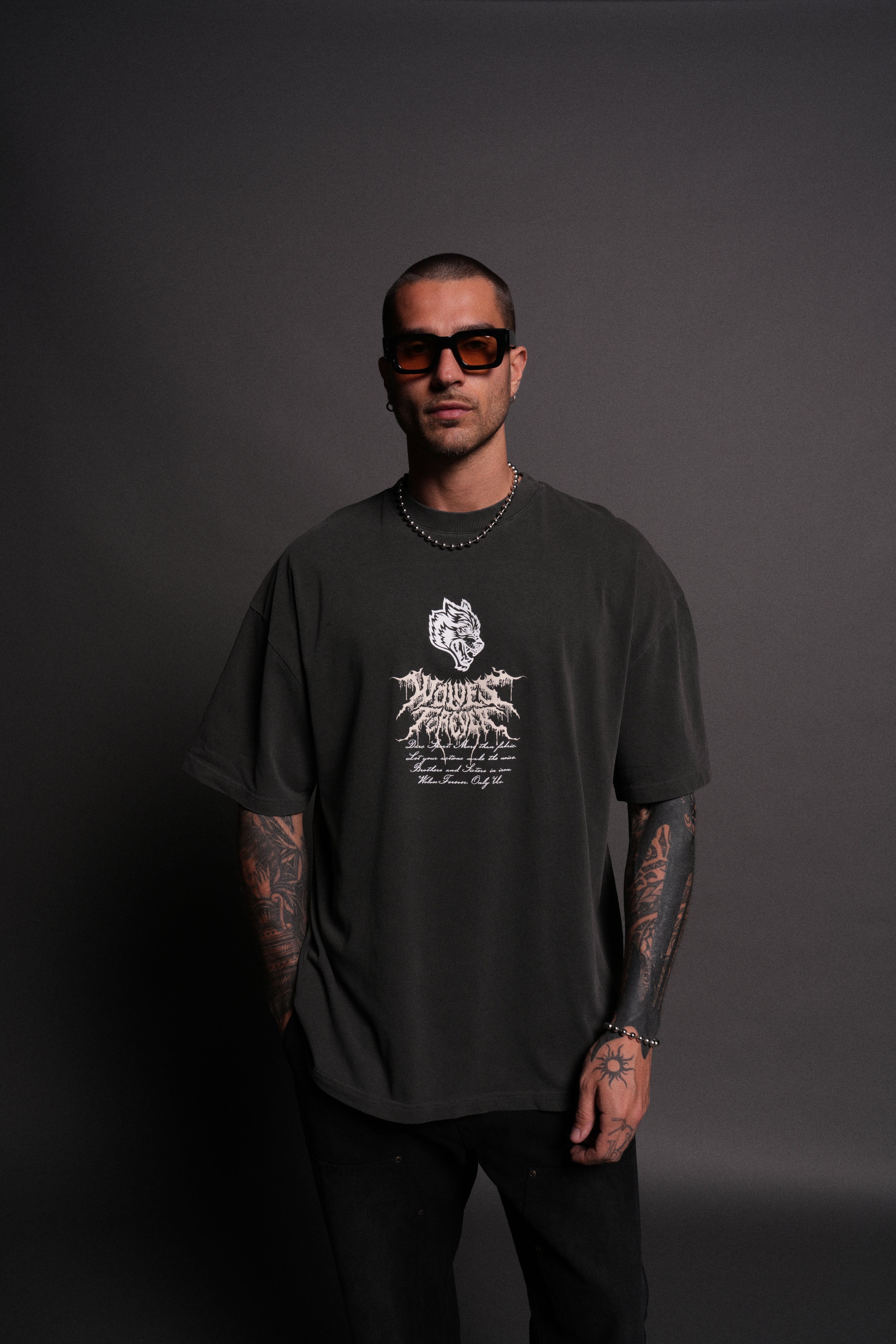 Jack Hammer "Premium" Oversized Tee in Wolf Gray