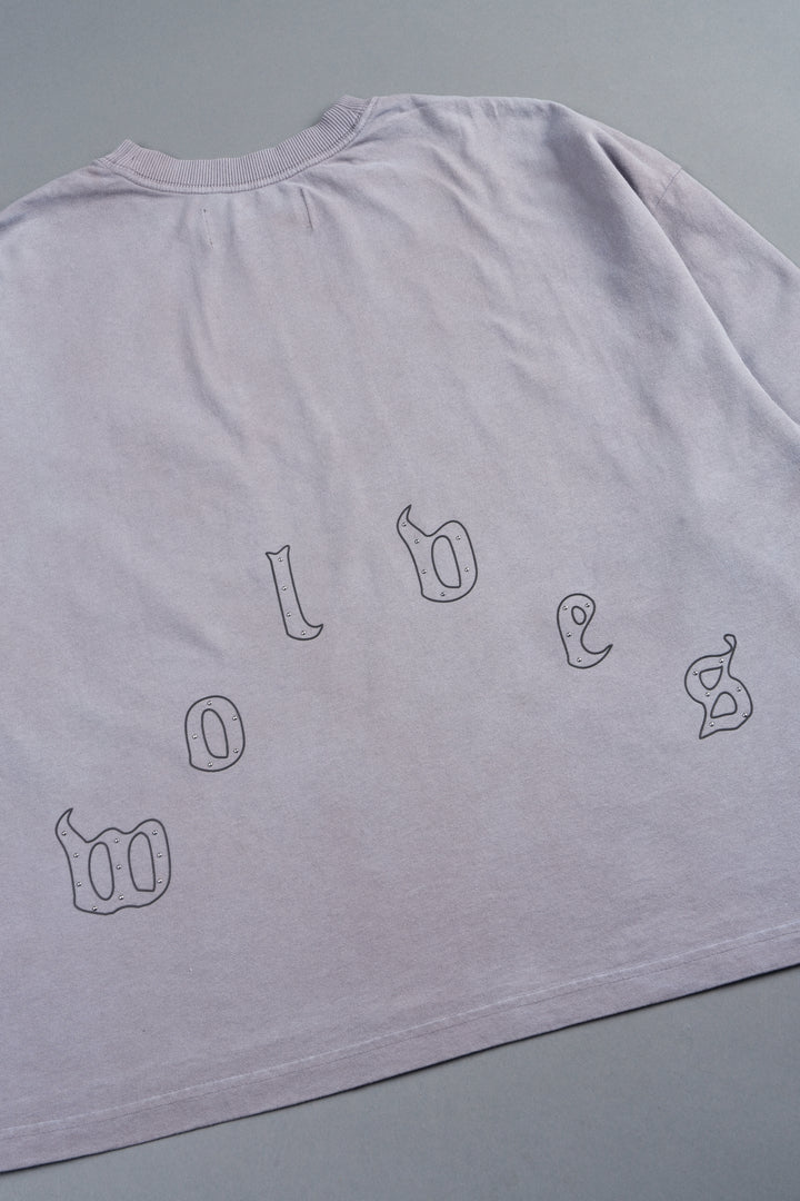 Our Crest Grunge Paul Box Cut Pocket Tee In Pale Gray Super Sun Fade