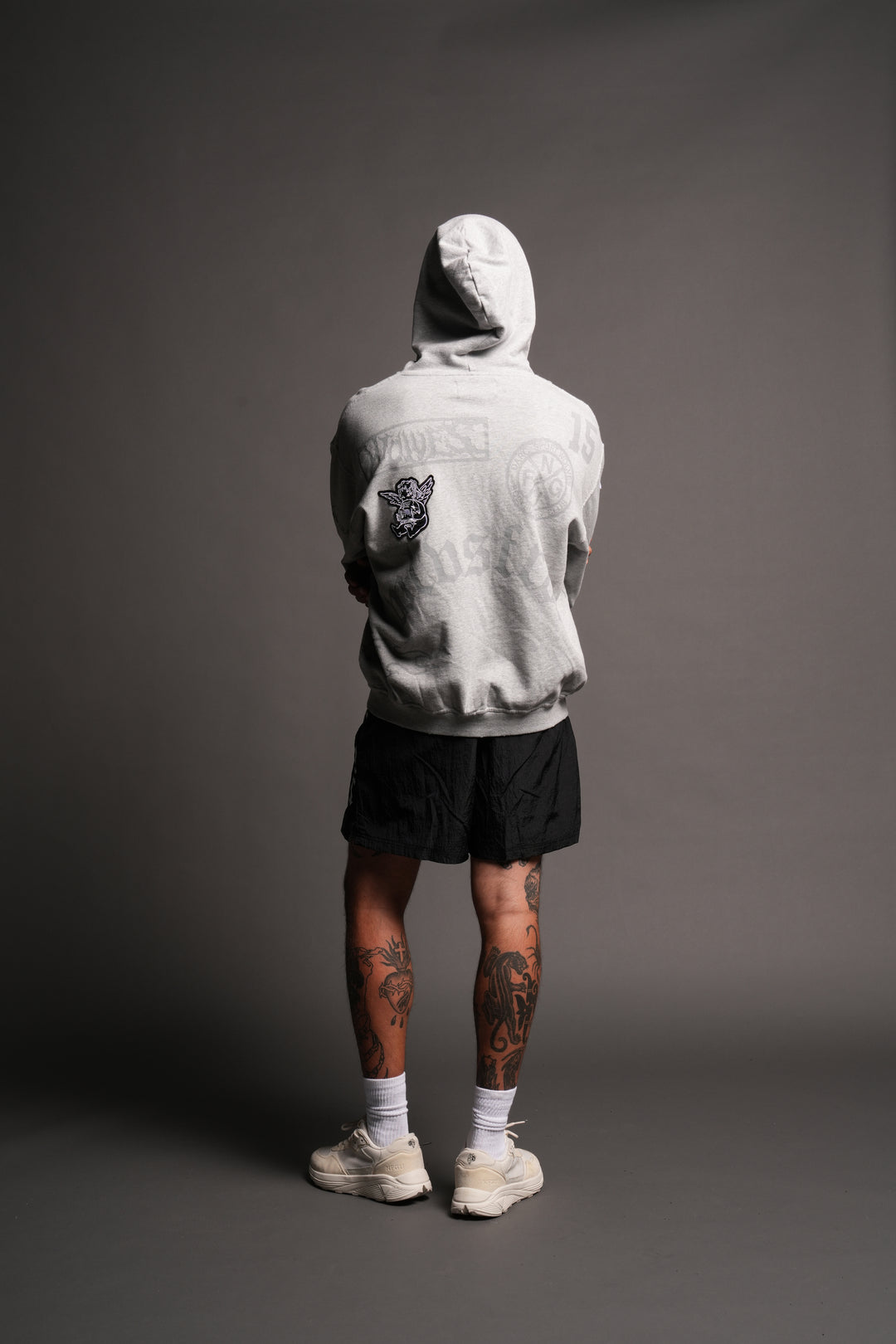 Flash Core Grunge Moatis Zip Hoodie In Light Athletic Gray