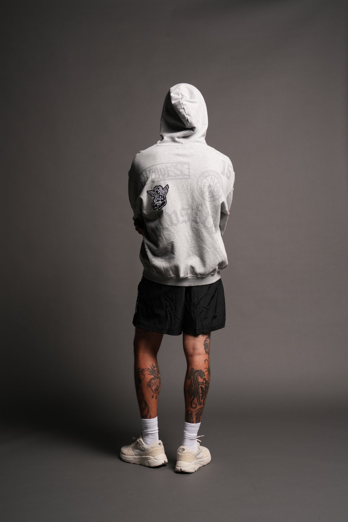 Flash Core Grunge Moatis Zip Hoodie In Light Athletic Gray