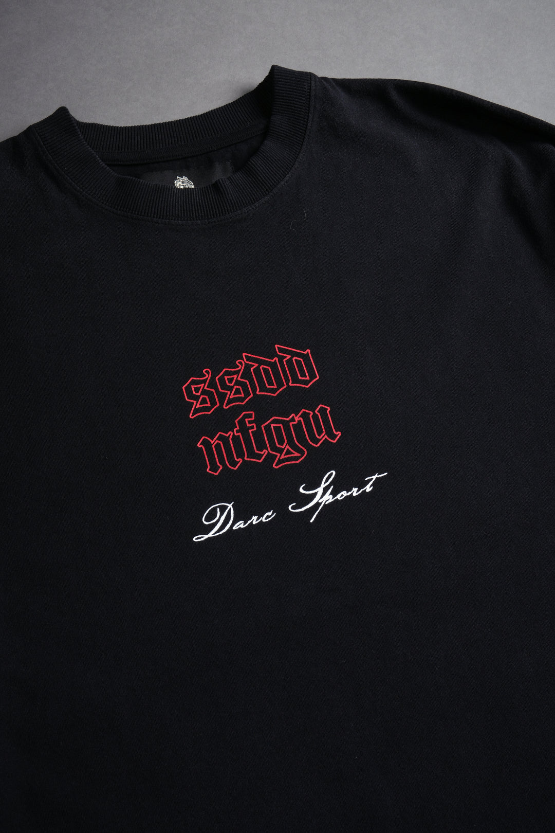 Sacred Fire Grunge Raw Hem "Box Cut" Tee in Black
