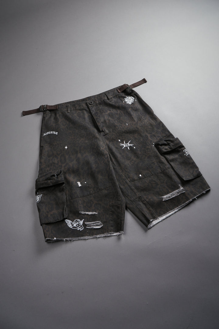 Darc Flash Duke Cargo Shorts in Darc Brown Leopard
