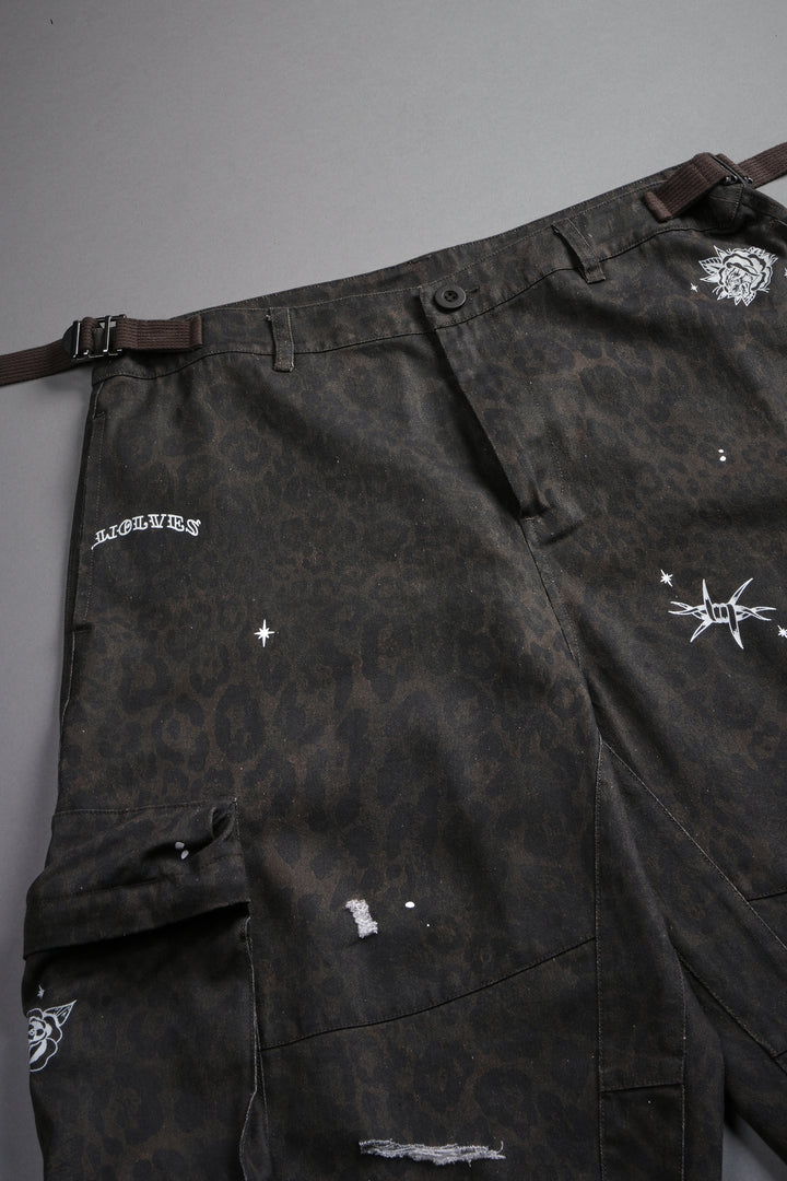 Darc Flash Duke Cargo Shorts in Darc Brown Leopard