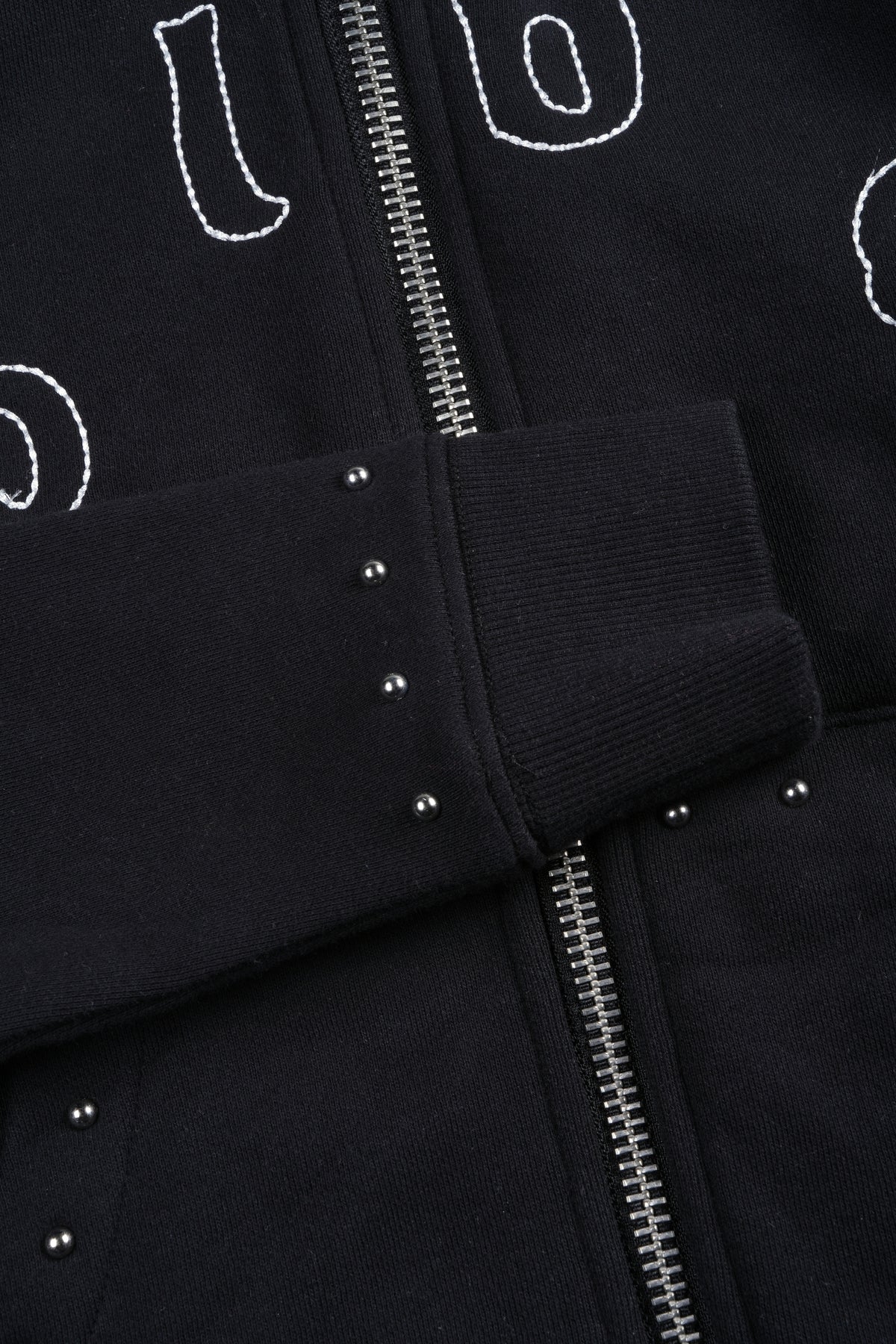 Stud Lobo Iris Zip Up Hoodie In Black