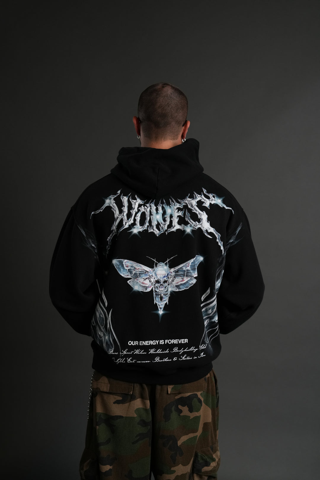 Iron Moth "Pierce" Hoodie in Black