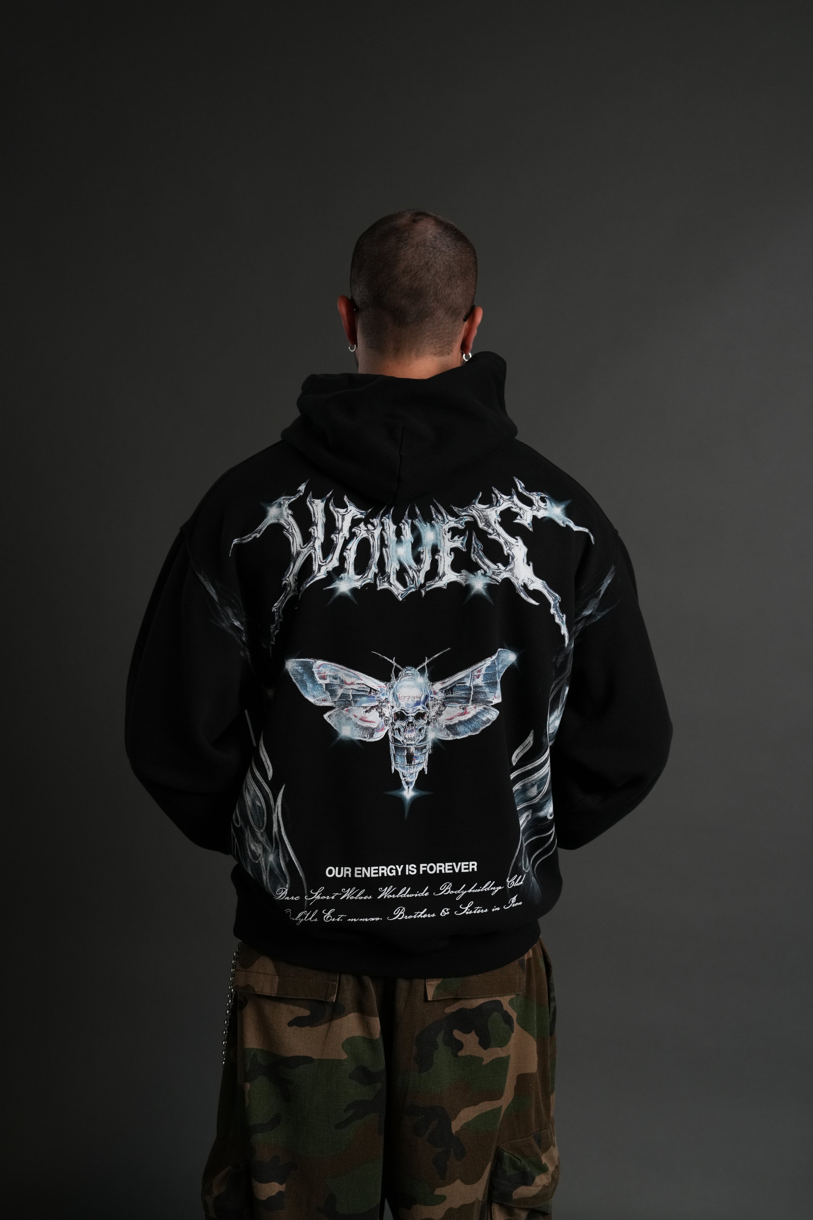Iron Moth "Pierce" Hoodie in Black