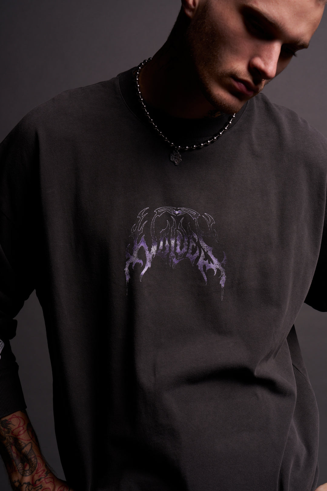 Rule The Galaxy "Box Cut" L/S Tee in Wolf Gray