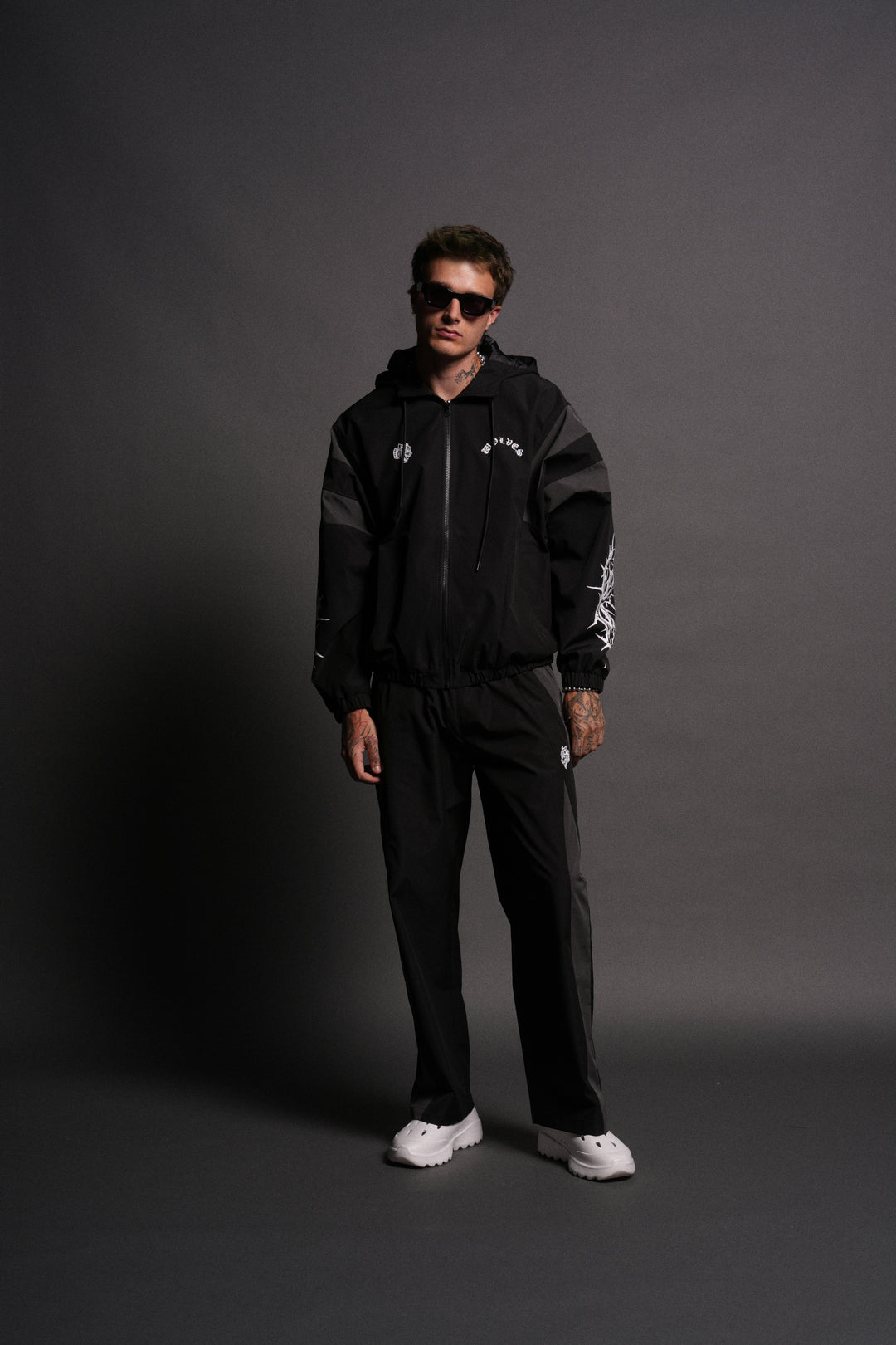 Thorns Brolic Unisex Track Jacket in Black/Wolf Gray