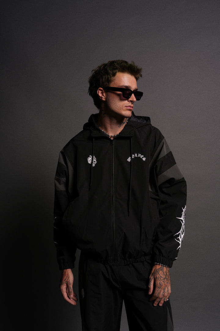 Thorns Brolic Unisex Track Jacket in Black/Wolf Gray