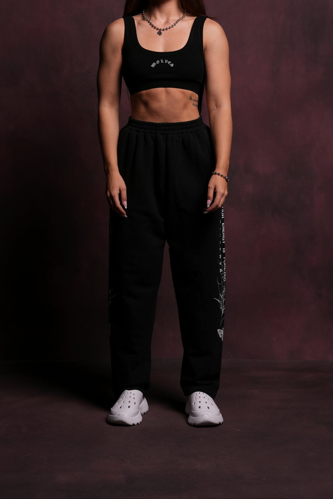 Webbed She Kumite Sweat Pants in Black