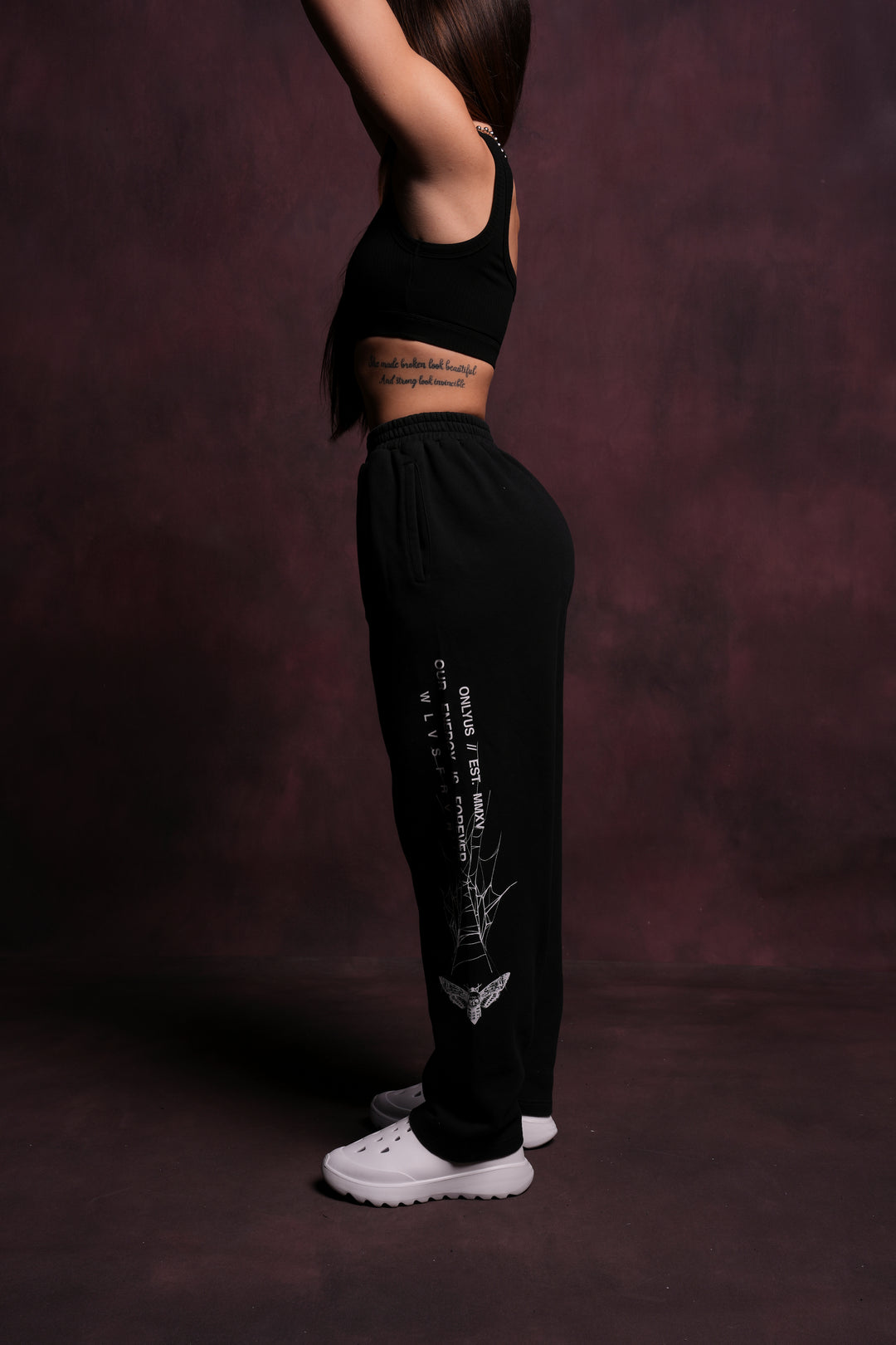 Webbed She Kumite Sweat Pants in Black