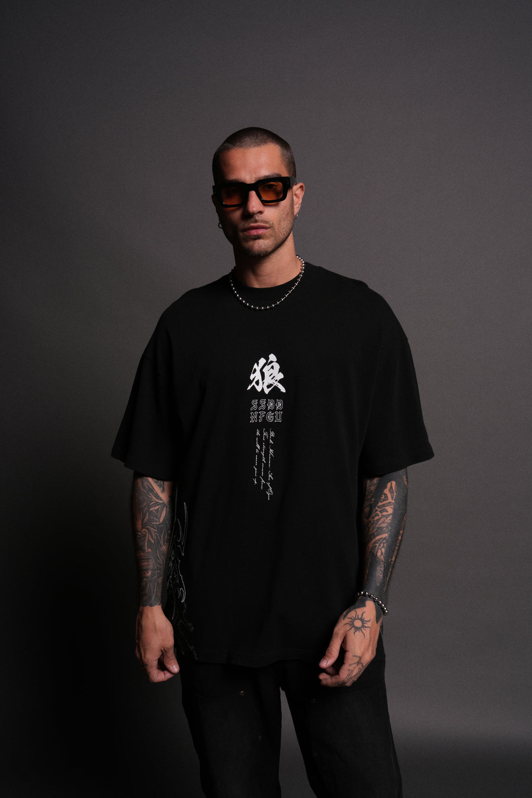 Baki Hanma "Side By Side" Series Premium Oversized Tee in Black