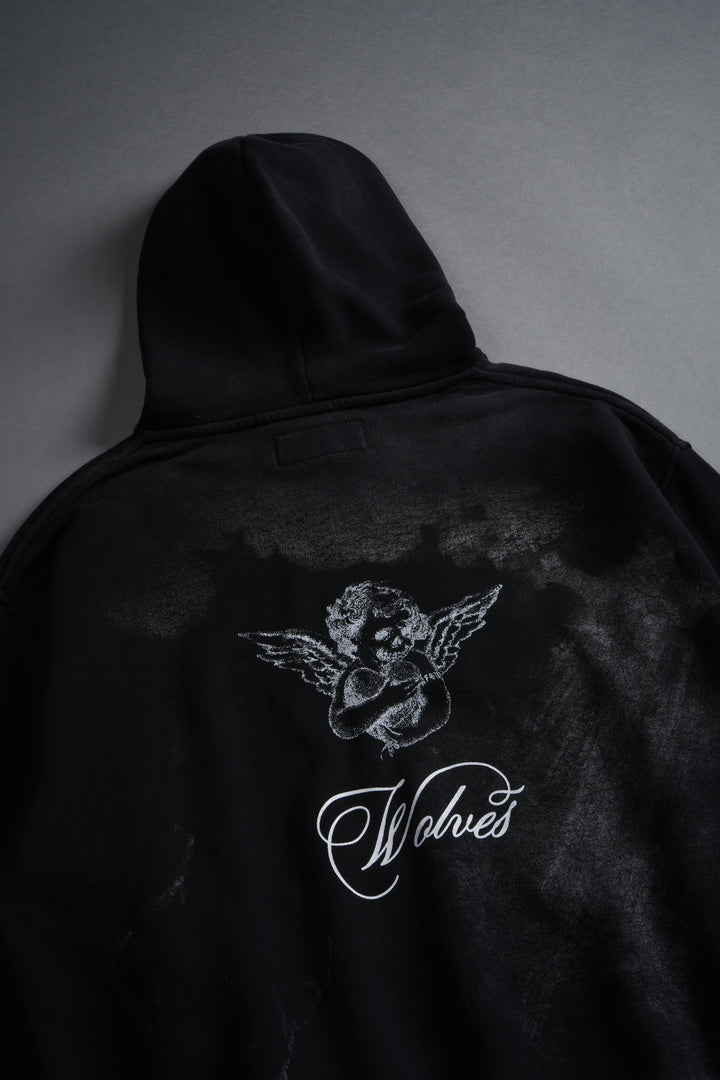 (1 OF 500) Divine Light "Pierce" Hoodie in Black Drift Wash