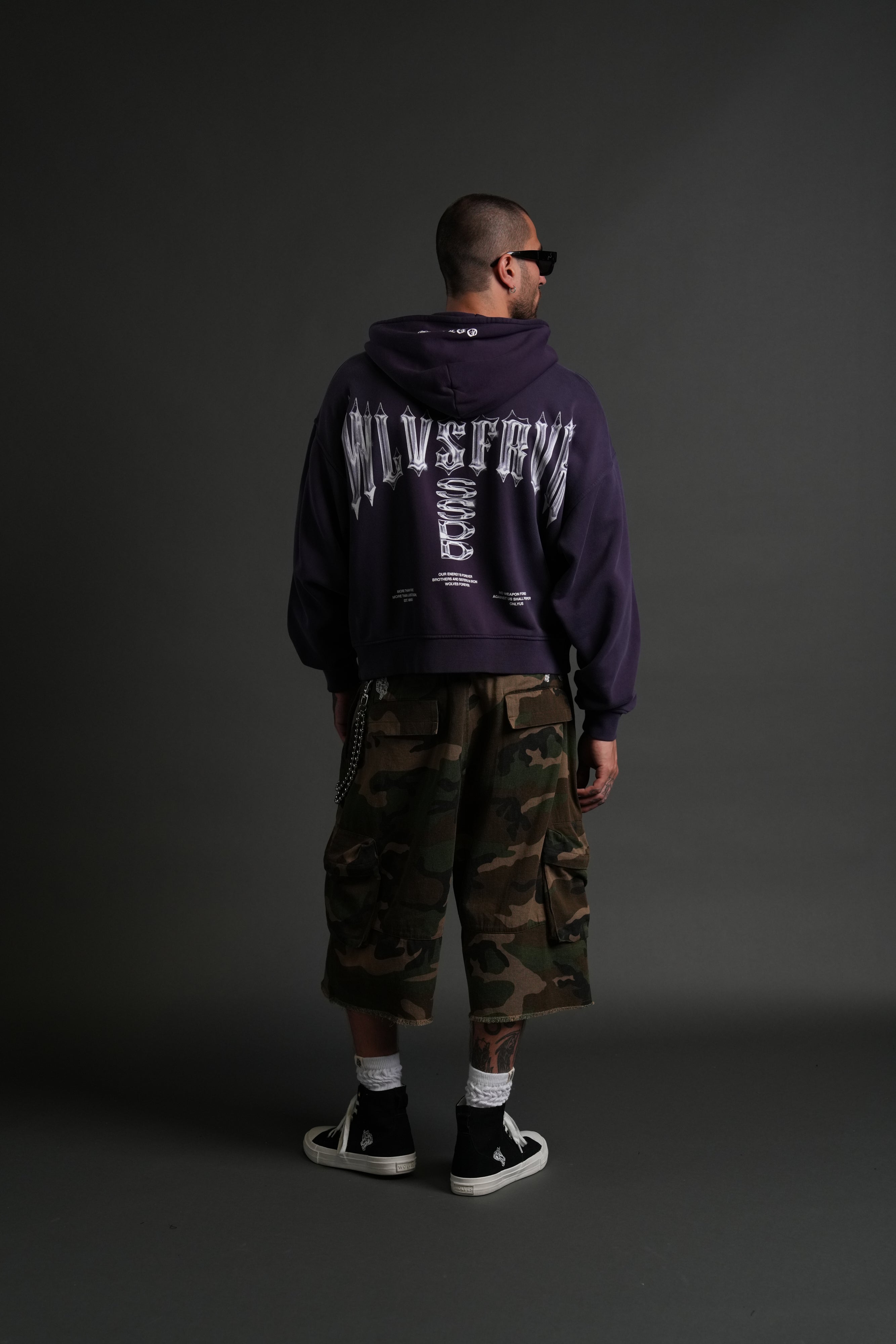 Iron Code Darco Double Zip Hoodie in Phantom Purple Inverted Sun Fade