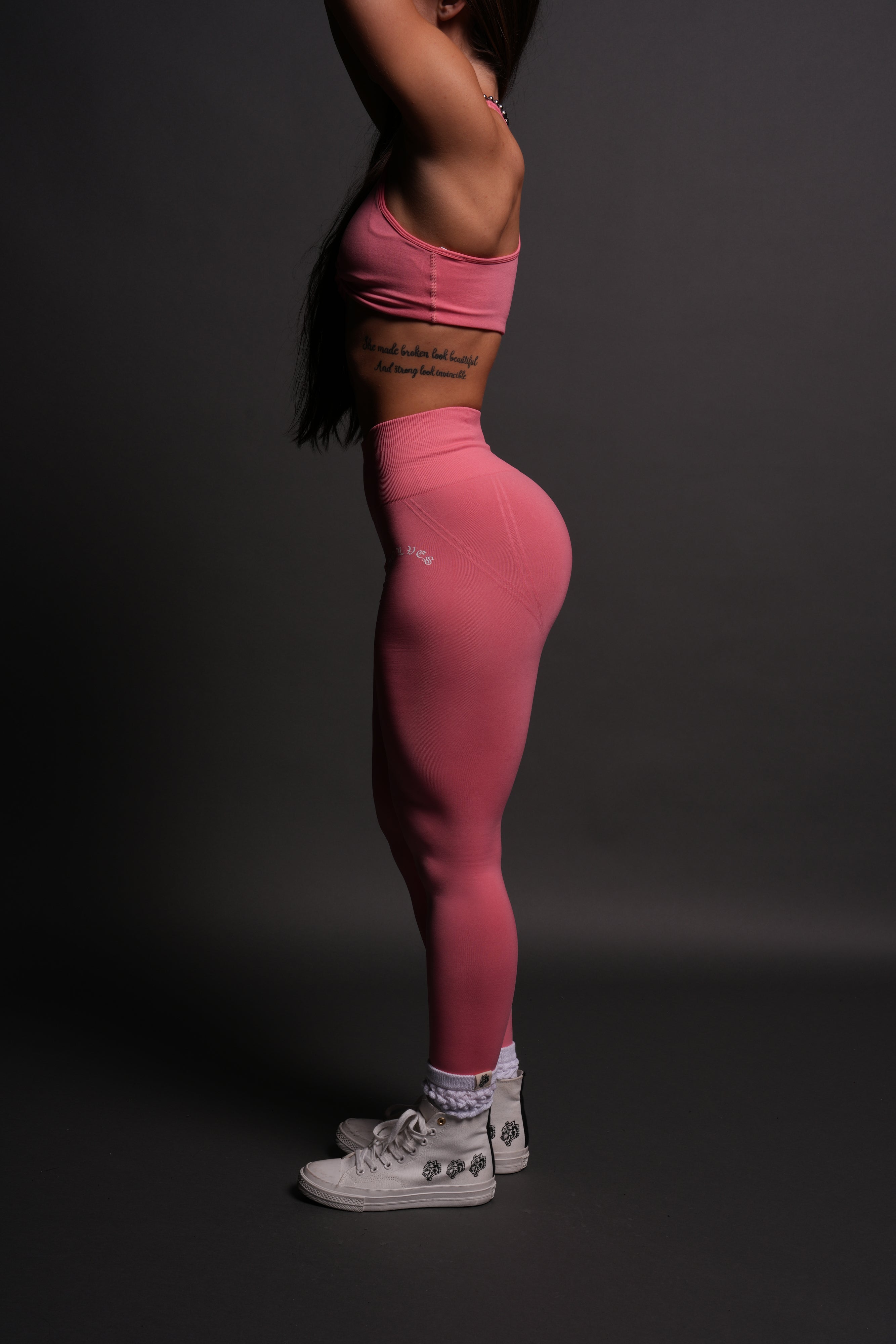 Chopper "Everson Seamless" Huxley Scrunch Leggings in Frosted Rose