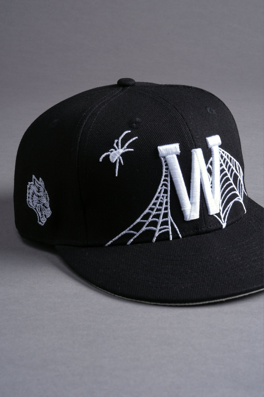 Iron Web Fitted Hat in Black