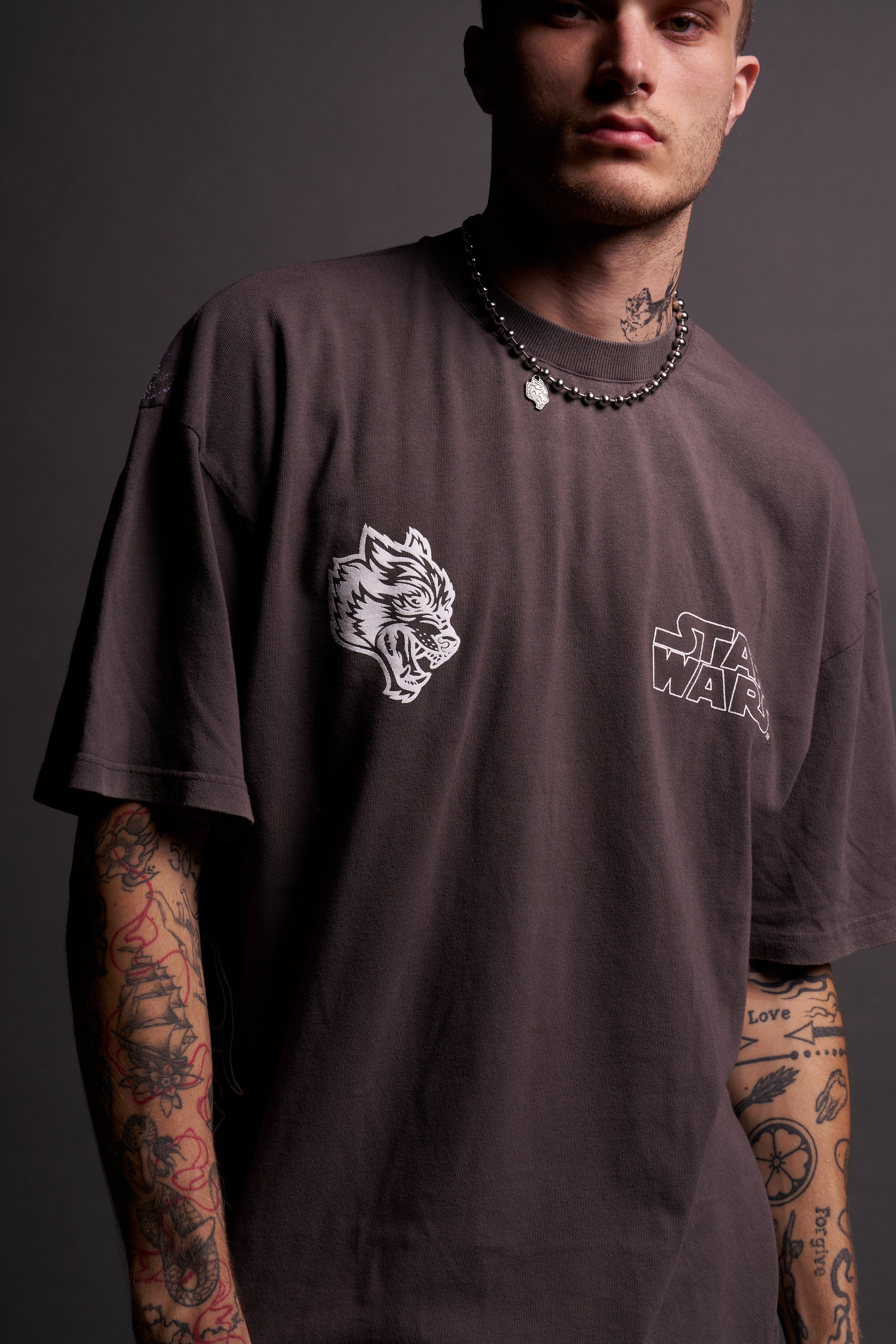 Come To The Dark Side "Premium" Oversized Tee in Wolf Gray