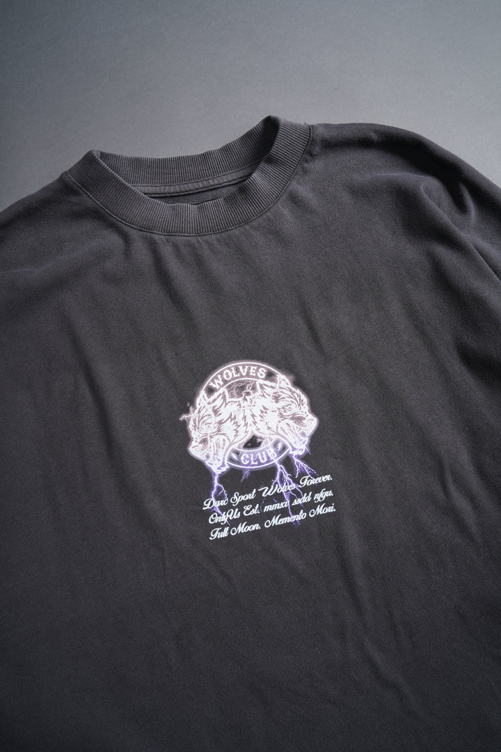 Thunder "Premium" Oversized Tee in Wolf Gray/Purple Lightning