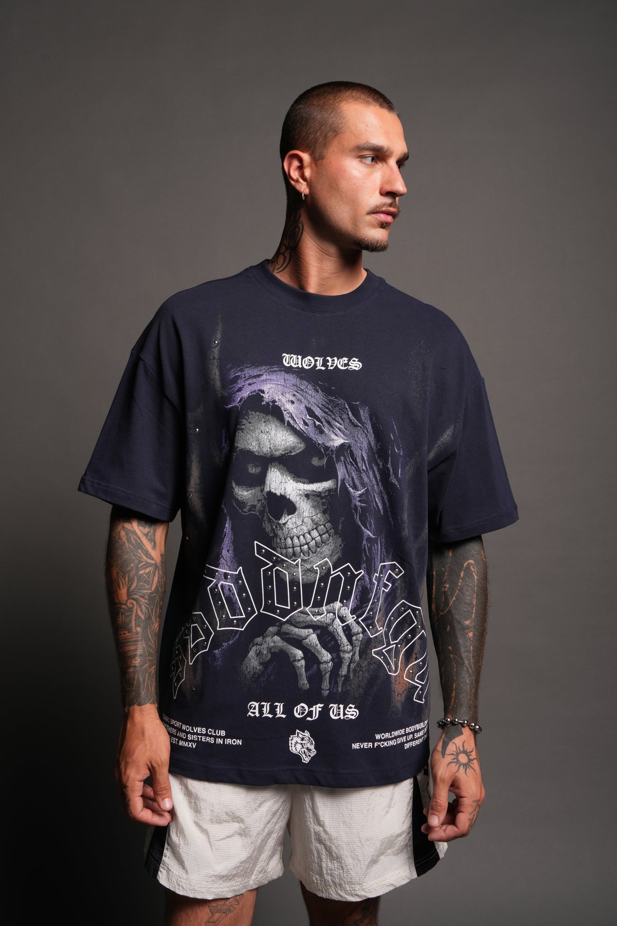 Reaper'S Calling Premium Oversized Tee In Navy