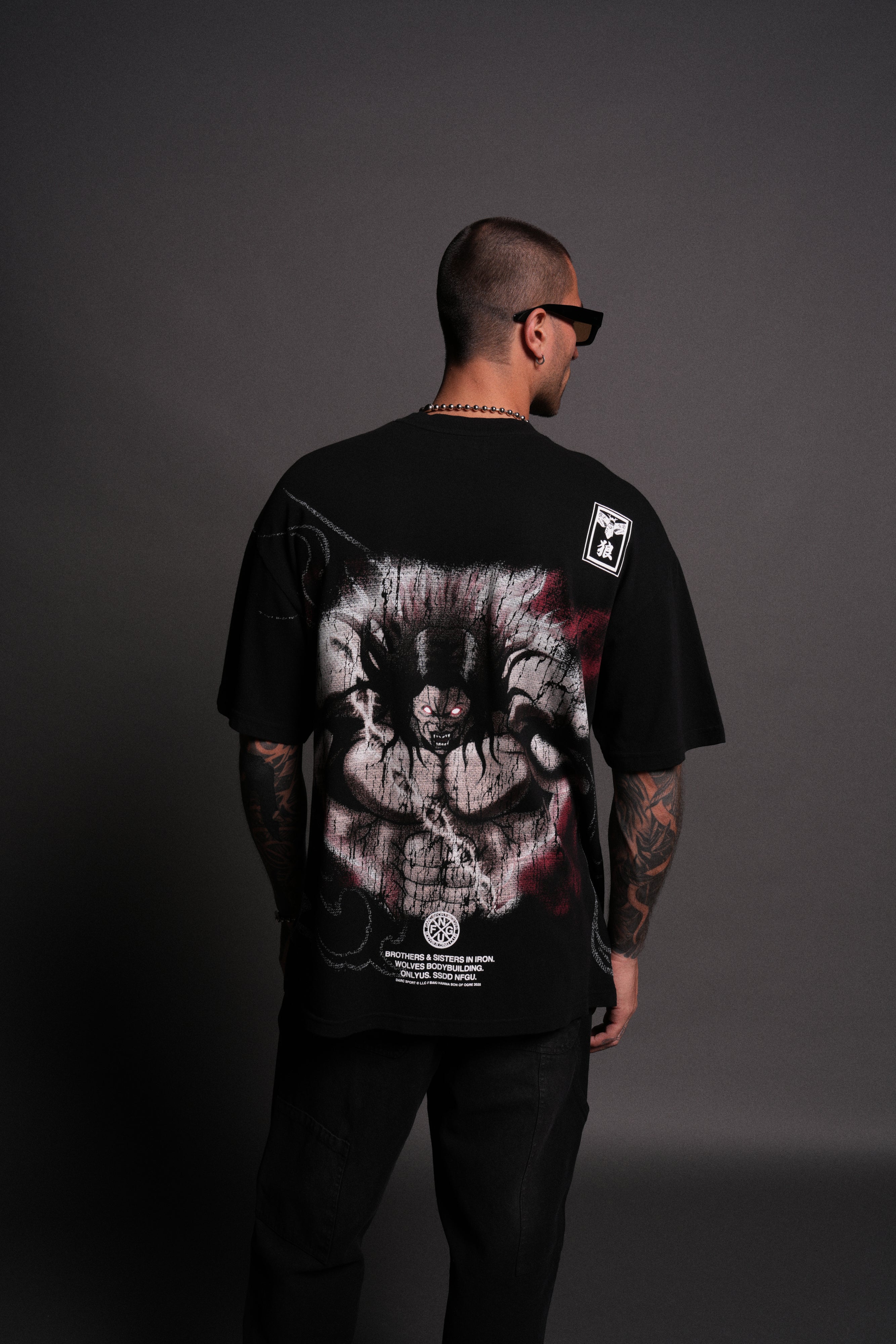 Apex Predator "Side By Side" Series Premium Oversized Tee in Black